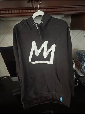 Charcoal Women's Pullover Hoodie with White Crown Graphic Mammoth Mountain
